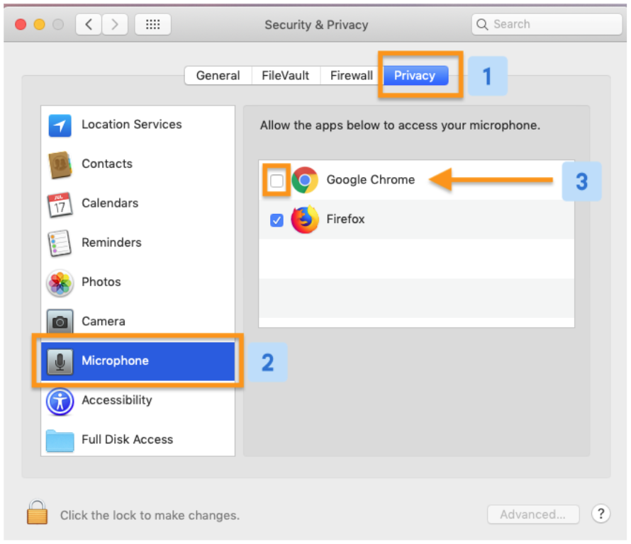 how to allow microphone access on mac
